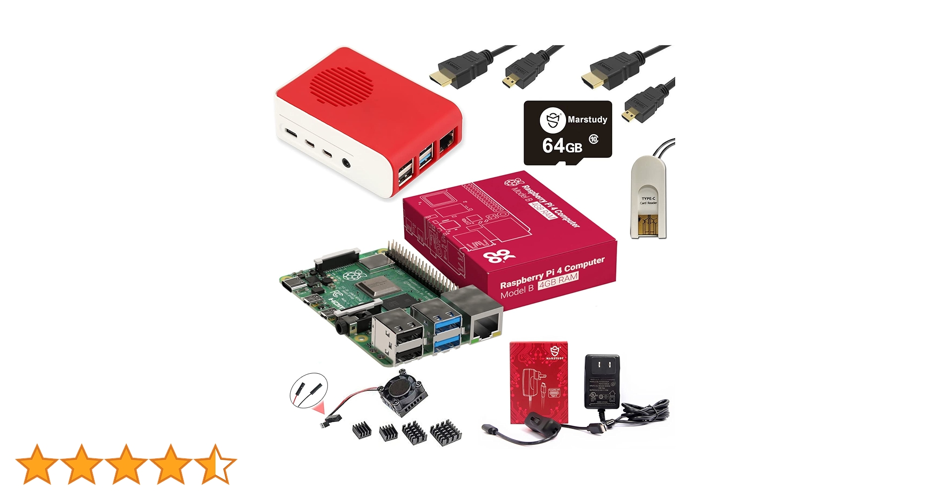 Amazon.co.jp: Marstudyラズベリーパイ4B Starterキット(64GB Edition